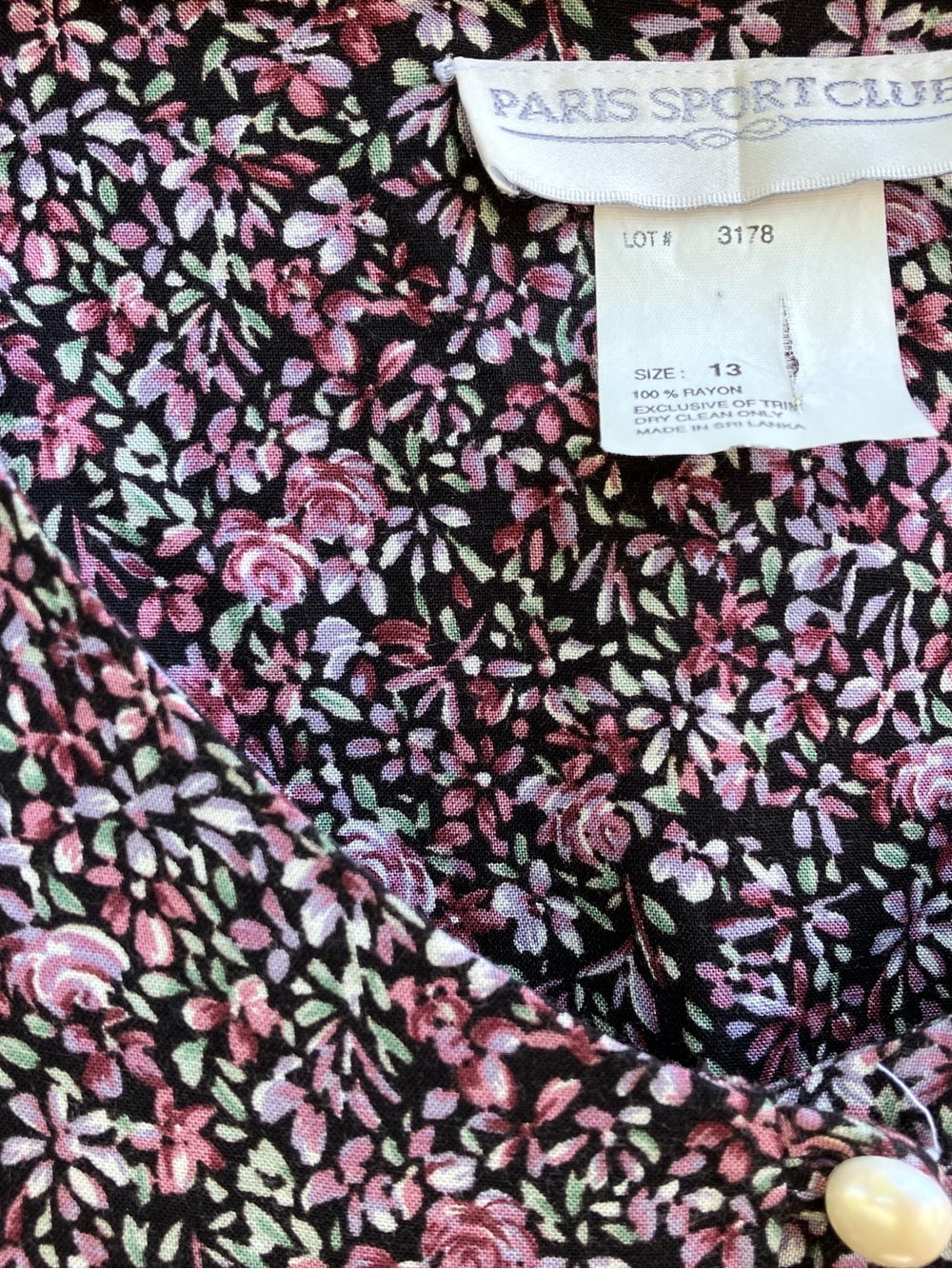Paris Sport Club 90's Floral Button Front Maxi Dress Purple & Green Ditsy Floral - Picture 11 of 15